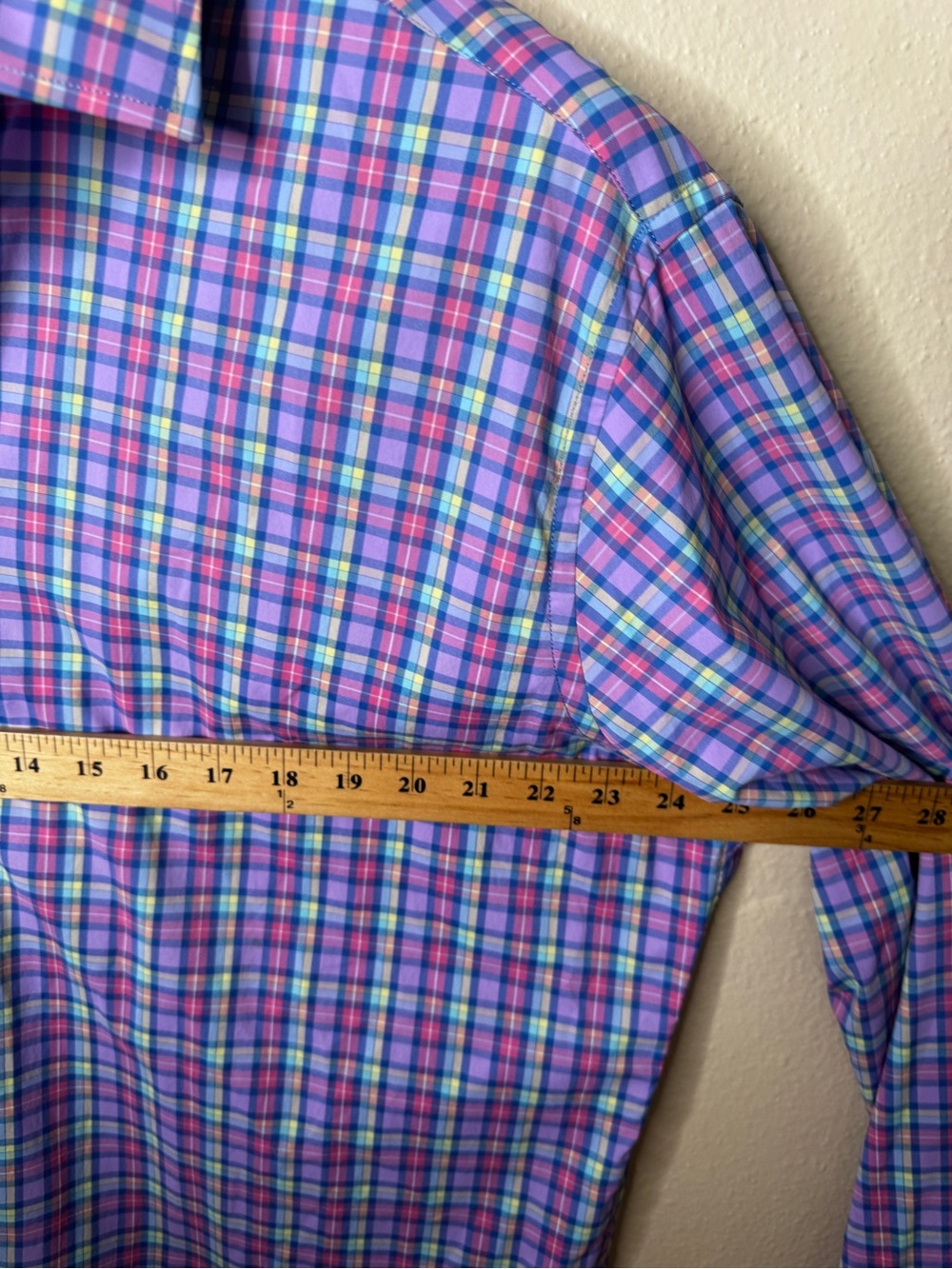 Peter Millar Mens XL Summer Comfort Button Up Shirt Multicolor Plaid Stretch - Picture 6 of 7